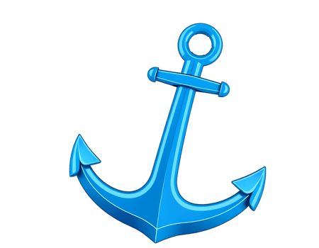 Blue anchor illustration png