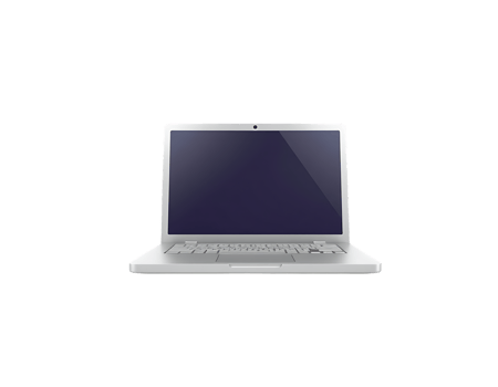 White laptop isolated on transparent background png