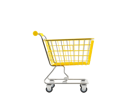 Yellow Shopping Cart Isolated on Transparent Background png