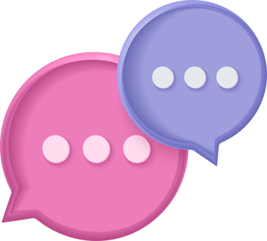 3D speech bubbles symbol on social media icon. Comments thread mention or reply sign png
