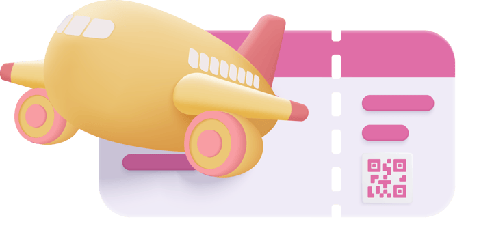 3D airline boarding pass ticket, tourism and travel planning on summer png