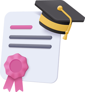 3D graduation of university, college for student. graduation hat and diploma cartoon style png