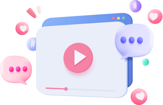3D social media with and photo in bubble, online social for text in speech, emoji, chat speech png