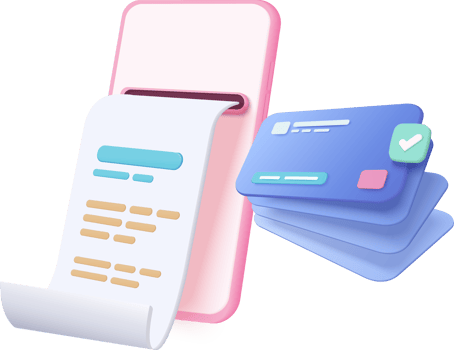 3d pay money with mobile phone banking online payments concept. Bill on smartphone transaction with credit card png