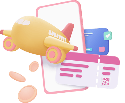 3D airline boarding pass ticket, tourism and travel planning. Ticket for booking png