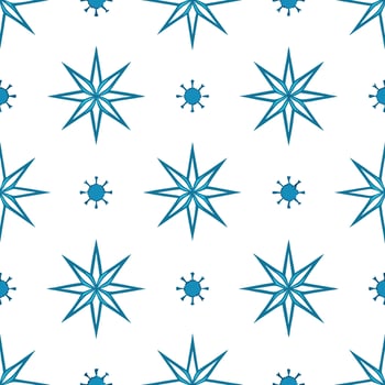 Icy snowflake and starburst seamless tile pattern with shimmering winter elements concept as Shimmering starbursts paired with icy snowflakes create a seamless tile pattern with sp Seamless Set vector