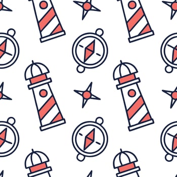 Flat Create harmonious seamless pattern with stylized local icons on white background featuring bold contrasts and clear geometry in repeat tiles concept as Modern design with bold Clean Pro vector