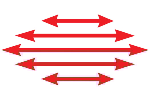 Symmetrical Arrow Set Red Directional Arrows Centered Alignment White Background vector