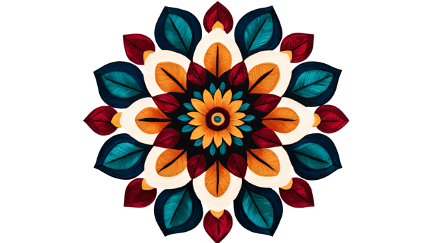 Elaborate Floral Quilling Mandala Design Isolated , cut out transparent png