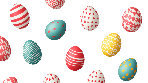 Easter Eggs with Various Patterns, Decorations, cut out transparent png