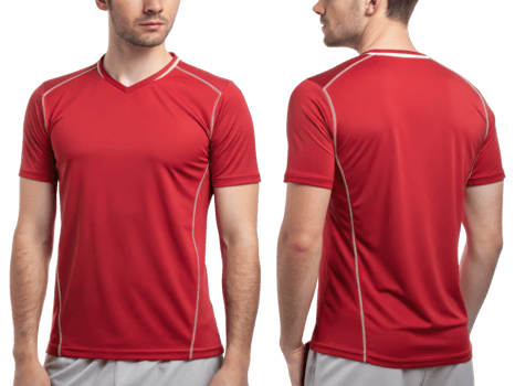 vibrant red volleyball jersey template designed for athletes, showcasing sleek fit and modern style perfect for sports activities png