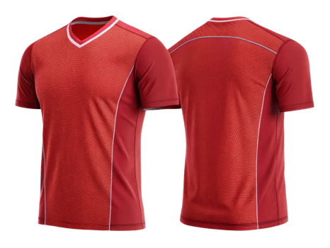 vibrant red volleyball jersey template designed for athletes, showcasing modern fit and breathable fabric for optimal performance png