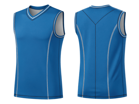 vibrant blue volleyball jersey template designed for athletes, showcasing sleek and modern style perfect for sports enthusiasts png