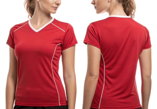 vibrant red volleyball jersey template designed for athletes, showcasing stylish fit and comfortable fabric for optimal performance png