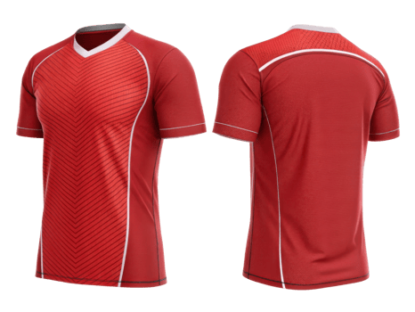vibrant red volleyball jersey template designed for athletes, showcasing sleek and modern style perfect for team sports png
