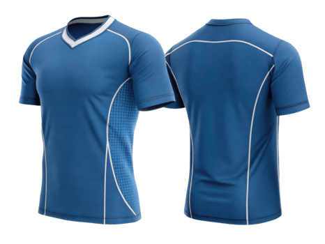 stylish blue volleyball jersey template designed for athletes, featuring modern fit and breathable fabric for optimal performance png