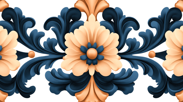 Elegant floral arrangement with peach and navy design, cut out transparent png