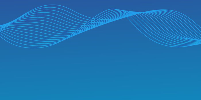 Business blue banner with flowing curved line background. Gradient lines tech data digital design for presentation, website, banner, ads, posters. vector