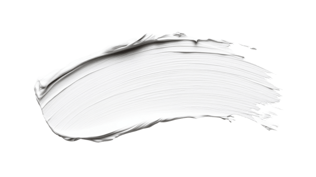 Creamy white smear, paint stroke effect, smooth artistic texture, cut out transparent png