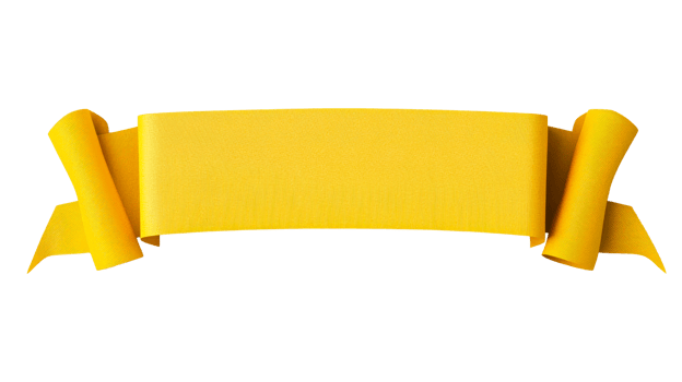 Realistic Golden Scroll Banner on Black Background , cut out transparent png