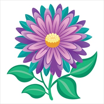 Vibrant Aster Flower Art vector