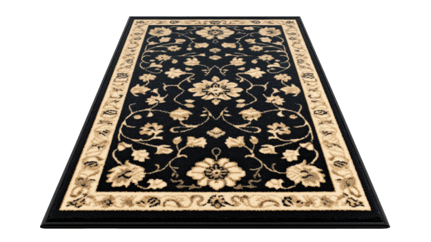 Carpet with floral pattern, floor covering, decorative element, cut out transparent png