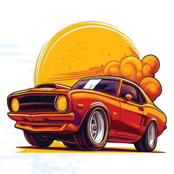 Sport Car Drift Scene Illustration vector