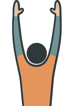 Person Celebration Gesture Arms Up Joy Abstract Style vector