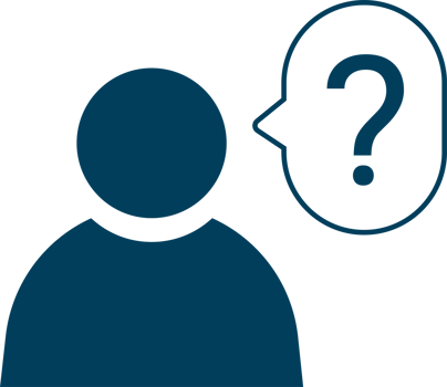 Human icon with speech bubble with question mark symbol png