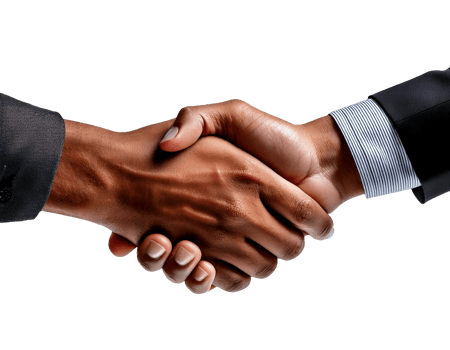 business handshaking on transparent background background png