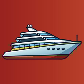 Modern Luxury Boat Art vector