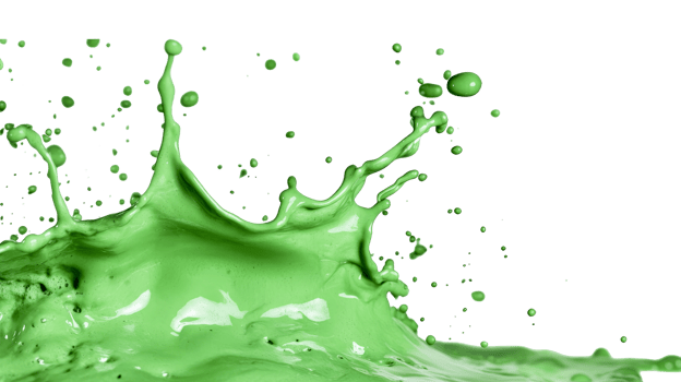 Vibrant green splash, liquid movement and artistic expression, cut out transparent png