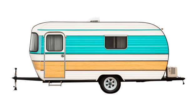 Vintage Recreational Vehicle, Classic Camper Design, cut out transparent png