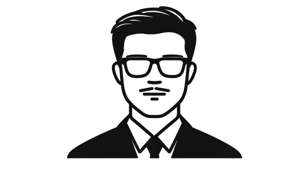Man with glasses in business suit illustration, cut out transparent png