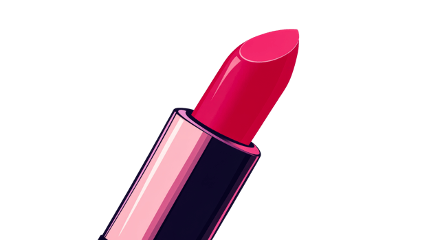 Elegant fuchsia lipstick makeup, beauty product, fashion accessory, cut out transparent png