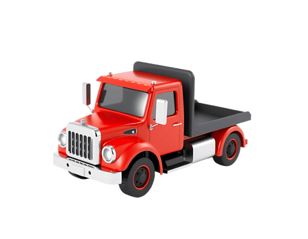 Red retro truck on a transparent background png