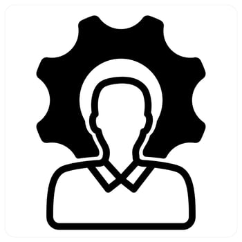 employee management and workforce in black duo line vector