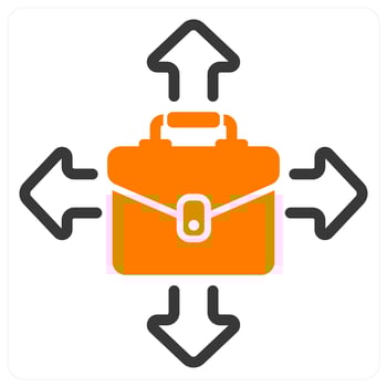 business opportunity and success in orange duo line vector