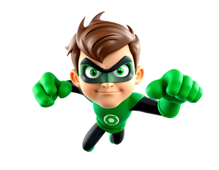 Cartoon Green Lantern Flying png