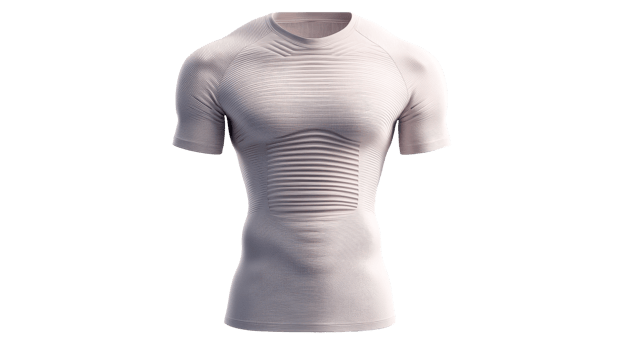 White textured t-shirt mockup on a mannequin, sports clothing, cut out transparent png