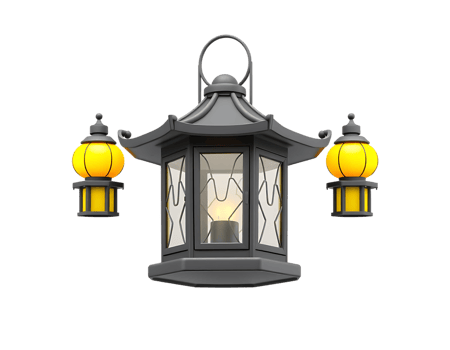 Asian Style Lantern Decoration png
