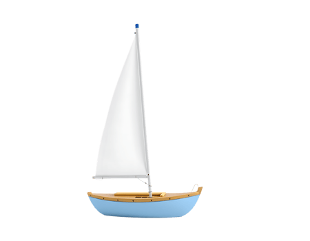 A beautiful blue and white sailboat png