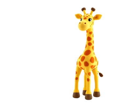 Cute Cartoon Giraffe with Orange Spots png