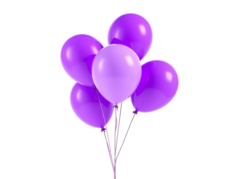 A bunch of purple balloons floating in the air. png