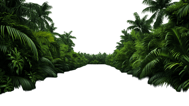 Tropical jungle, foliage, path, vegetation, growth, lush , cut out transparent png