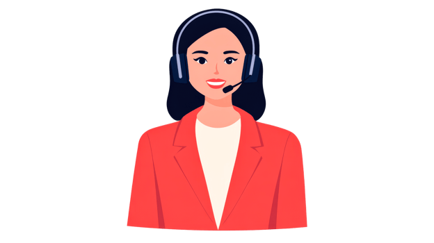 Woman in Headset with Microphone, Business Communication, cut out transparent png