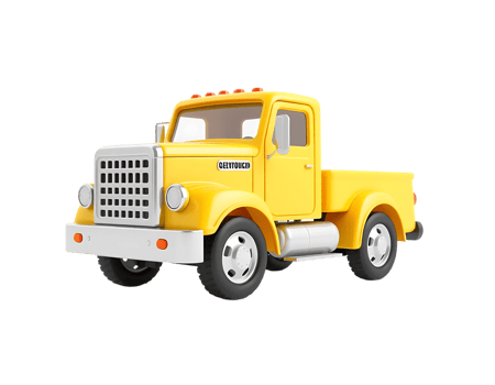 Yellow Vintage Truck 3D Rendering png