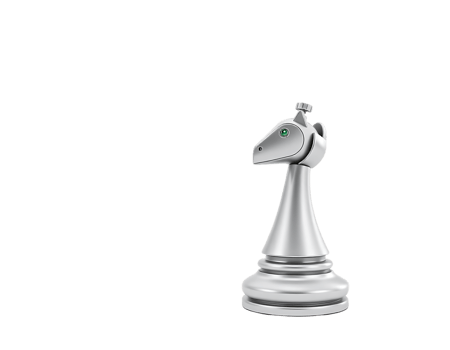 Silver Chess Knight Isolated on White Background png