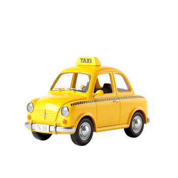 Yellow Cartoon Taxi png