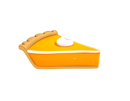 A delicious slice of pumpkin pie with whipped cream, perfect for Thanksgiving png